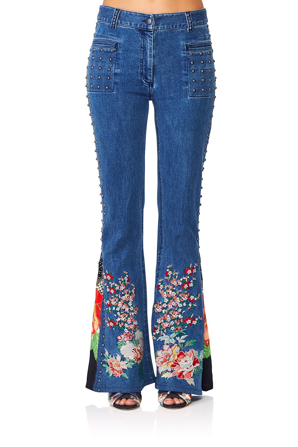 CAMILLA QUEEN OF KINGS FLARED JEAN W CONTRAST PANELS