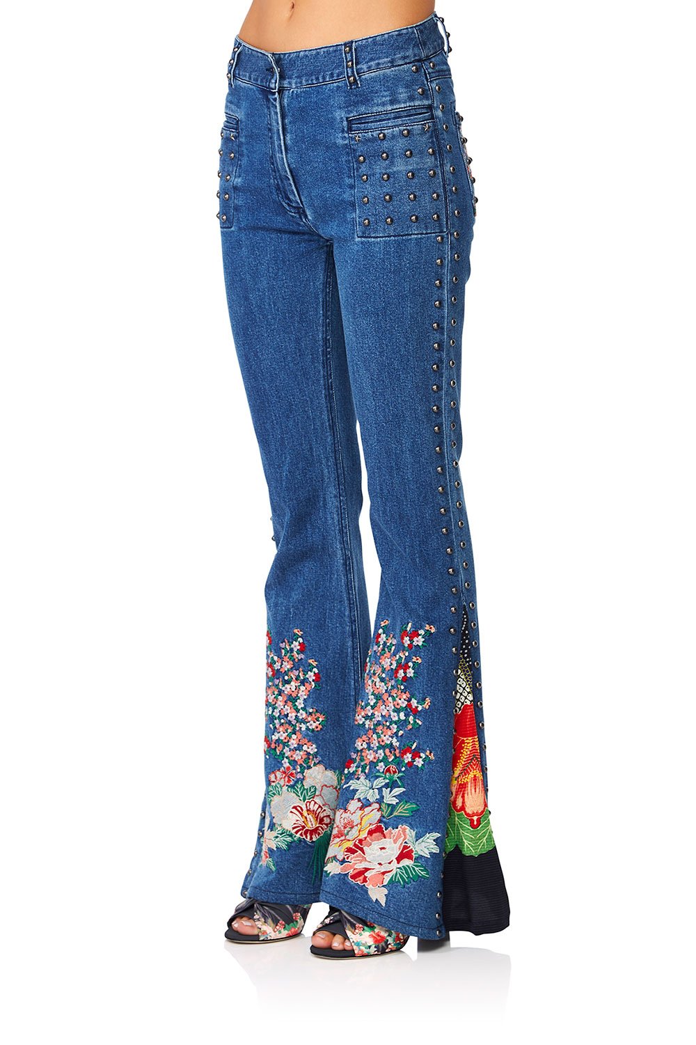 CAMILLA QUEEN OF KINGS FLARED JEAN W CONTRAST PANELS