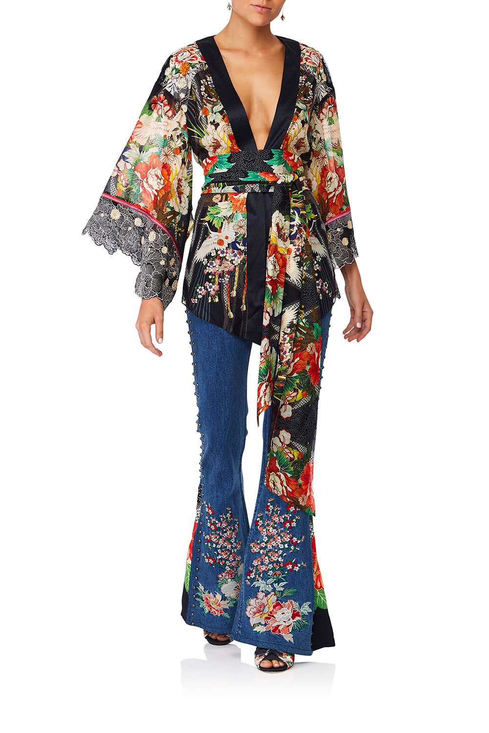 CAMILLA QUEEN OF KINGS FLARED JEAN W CONTRAST PANELS