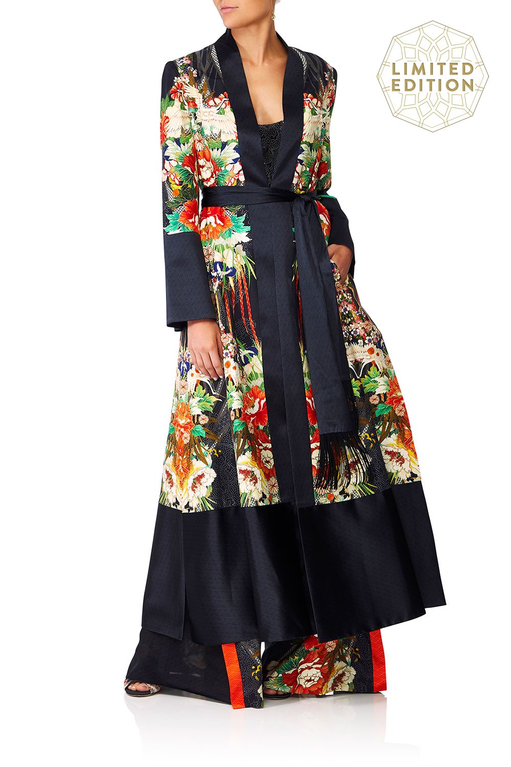 CAMILLA QUEEN OF KINGS KIMONO COAT WSPLITS