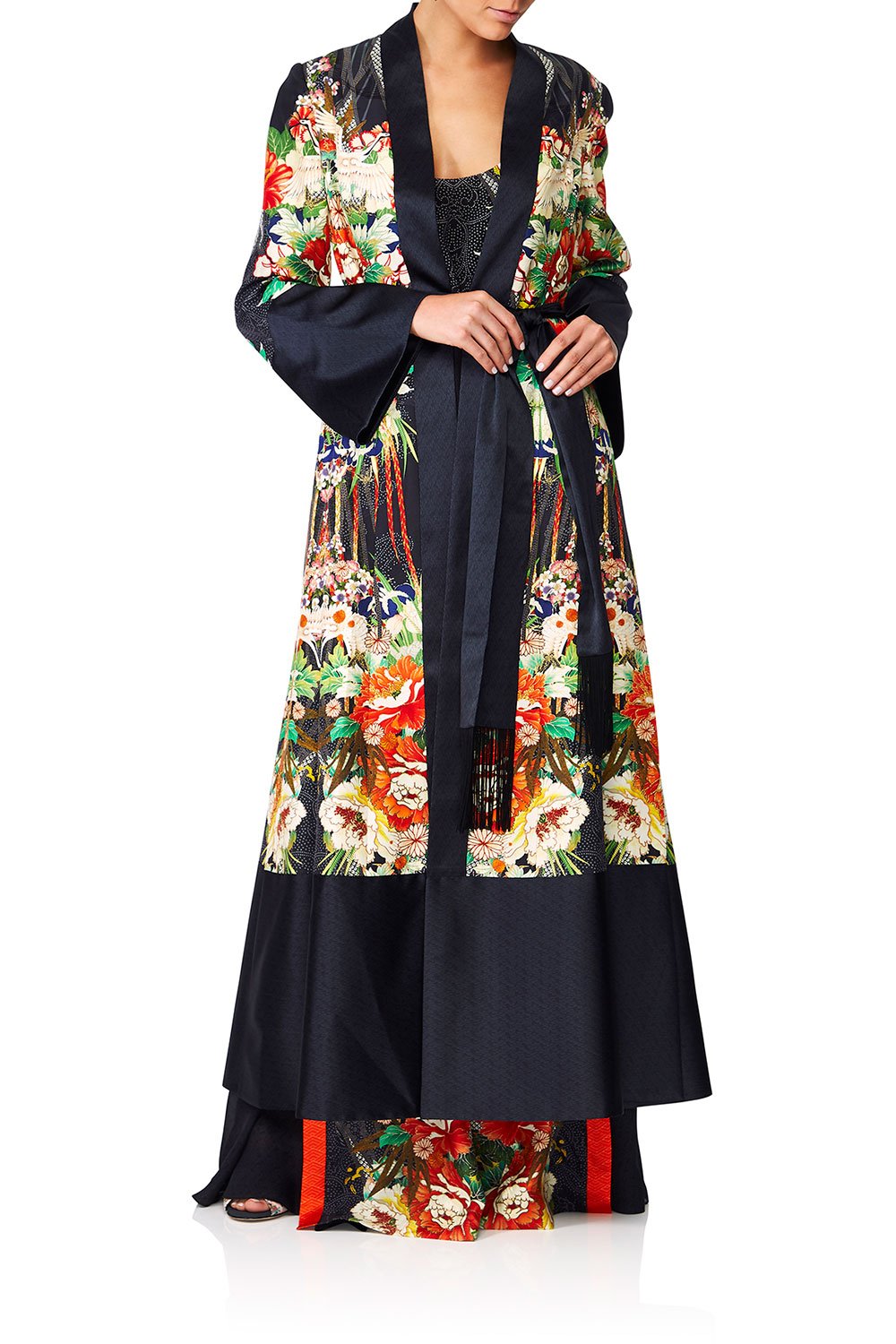 CAMILLA QUEEN OF KINGS KIMONO COAT WSPLITS