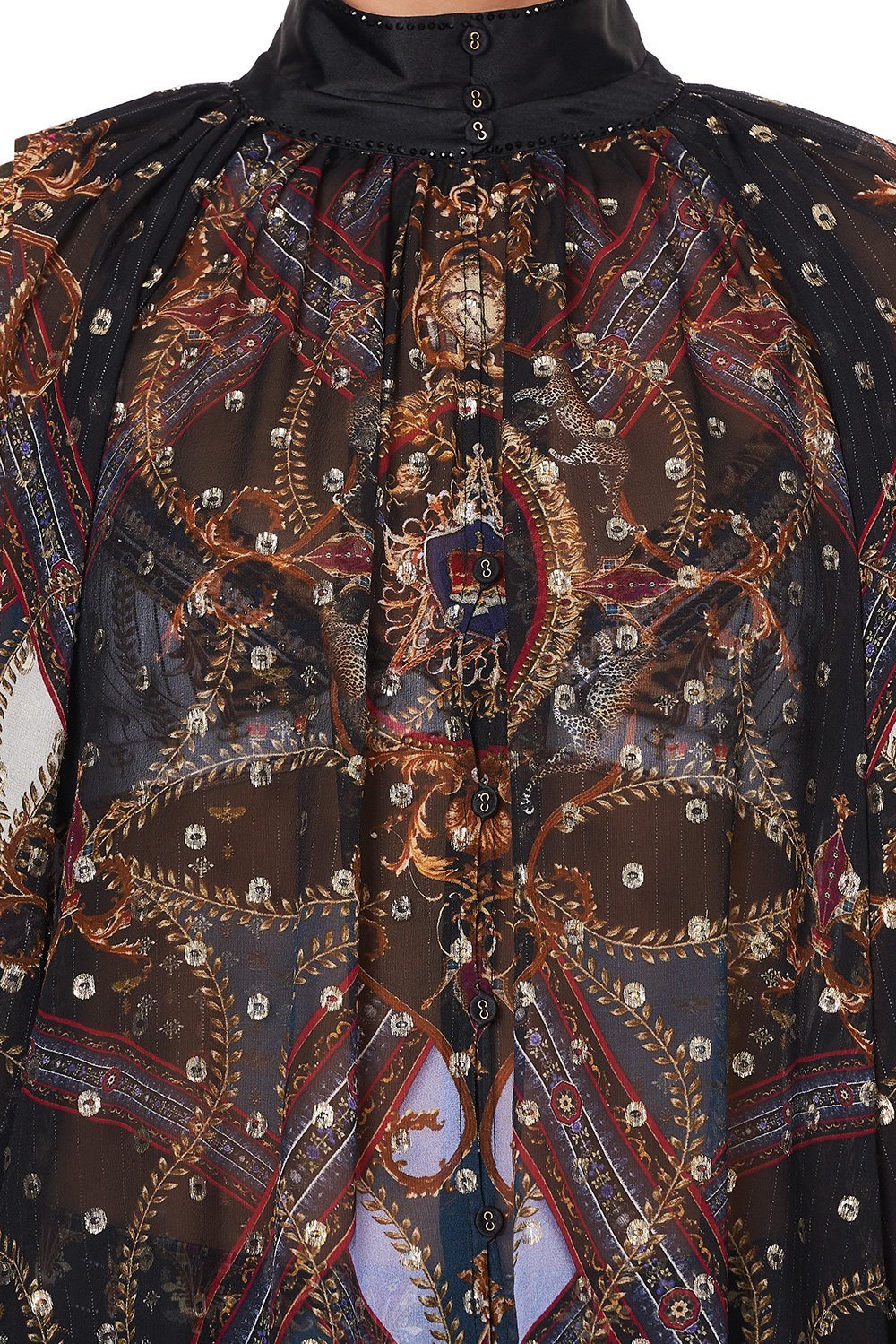 RAGLAN BUTTON UP SHIRT DINING HALL DARLING