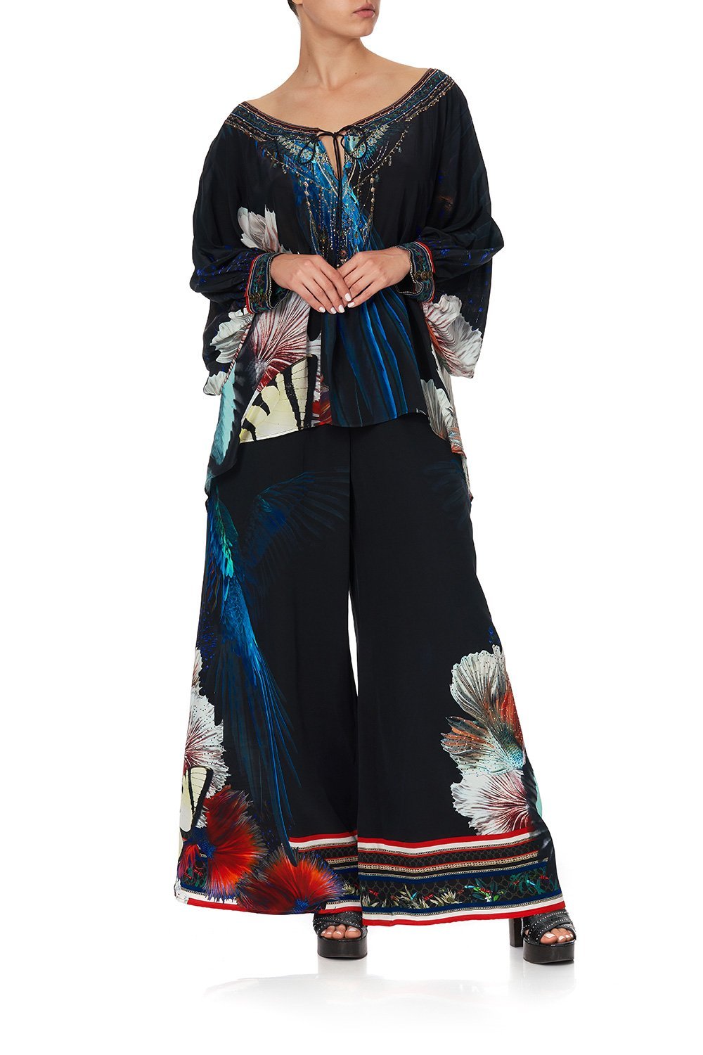 RAGLAN SLEEVE BLOUSE WITH CUFF NIGHT FLIGHT