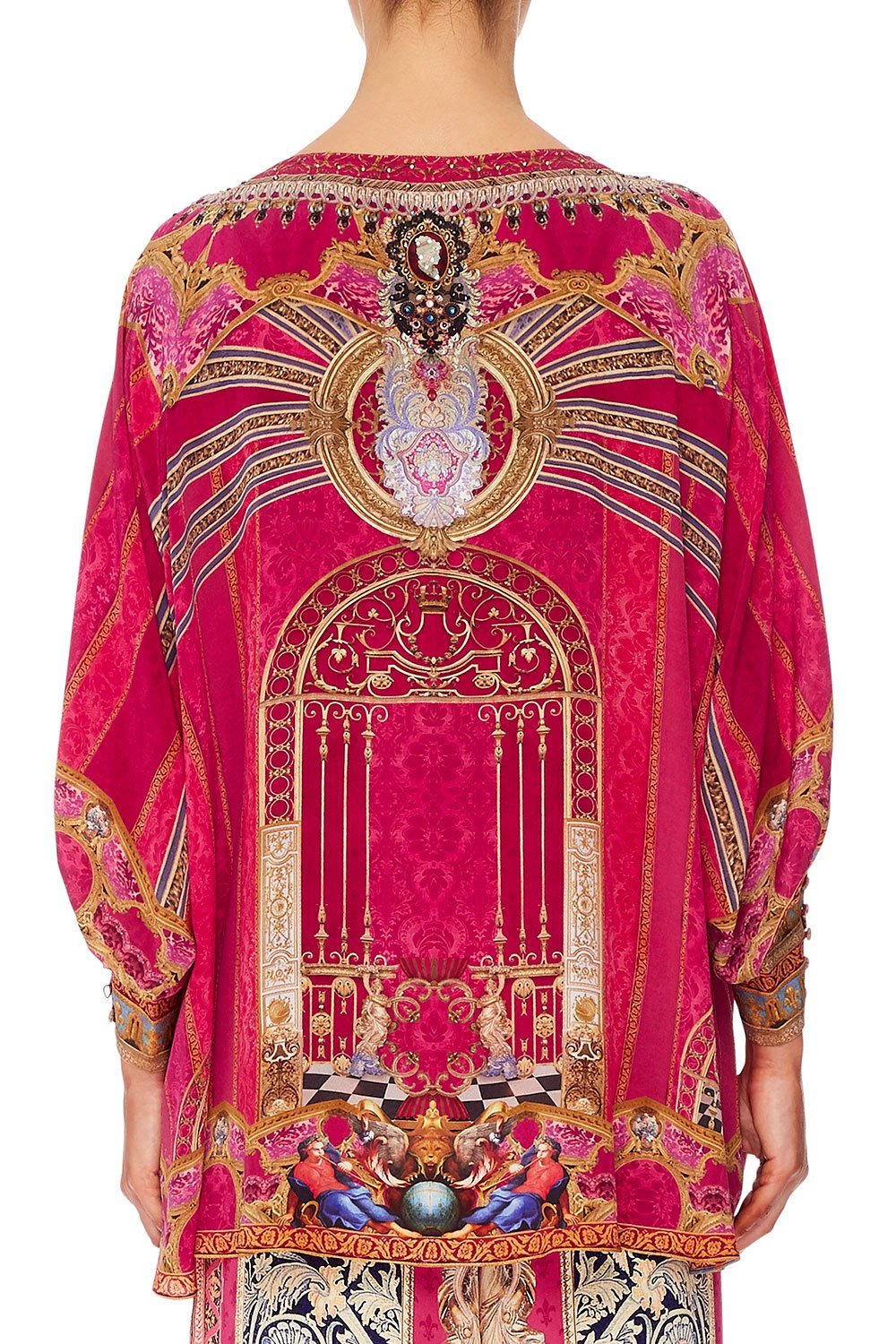 CAMILLA RAGLAN SLEEVE BUTTON UP TOP LOUNGE HOUR