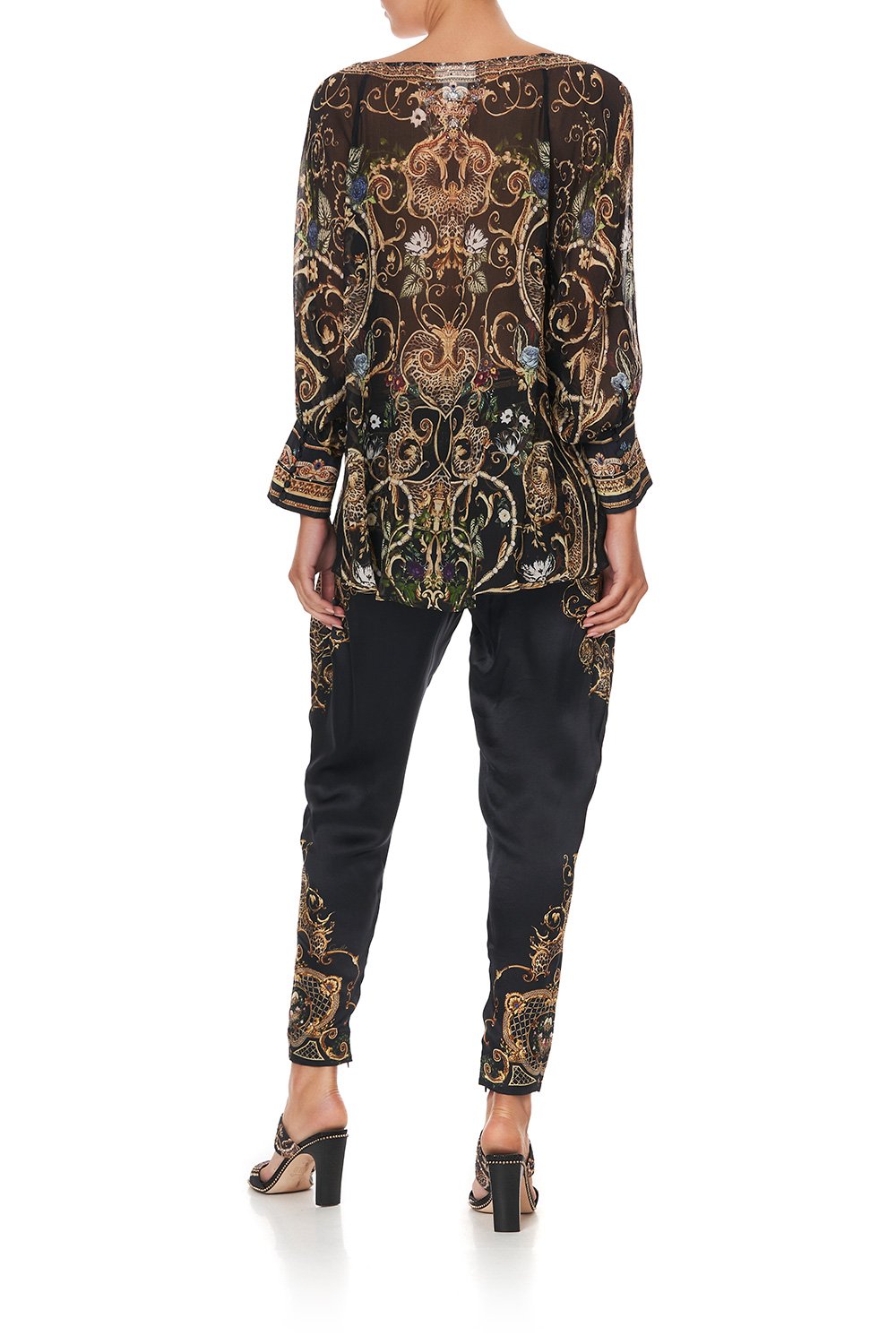 RAGLAN SLEEVE BUTTON UP TOP STUDIO 54