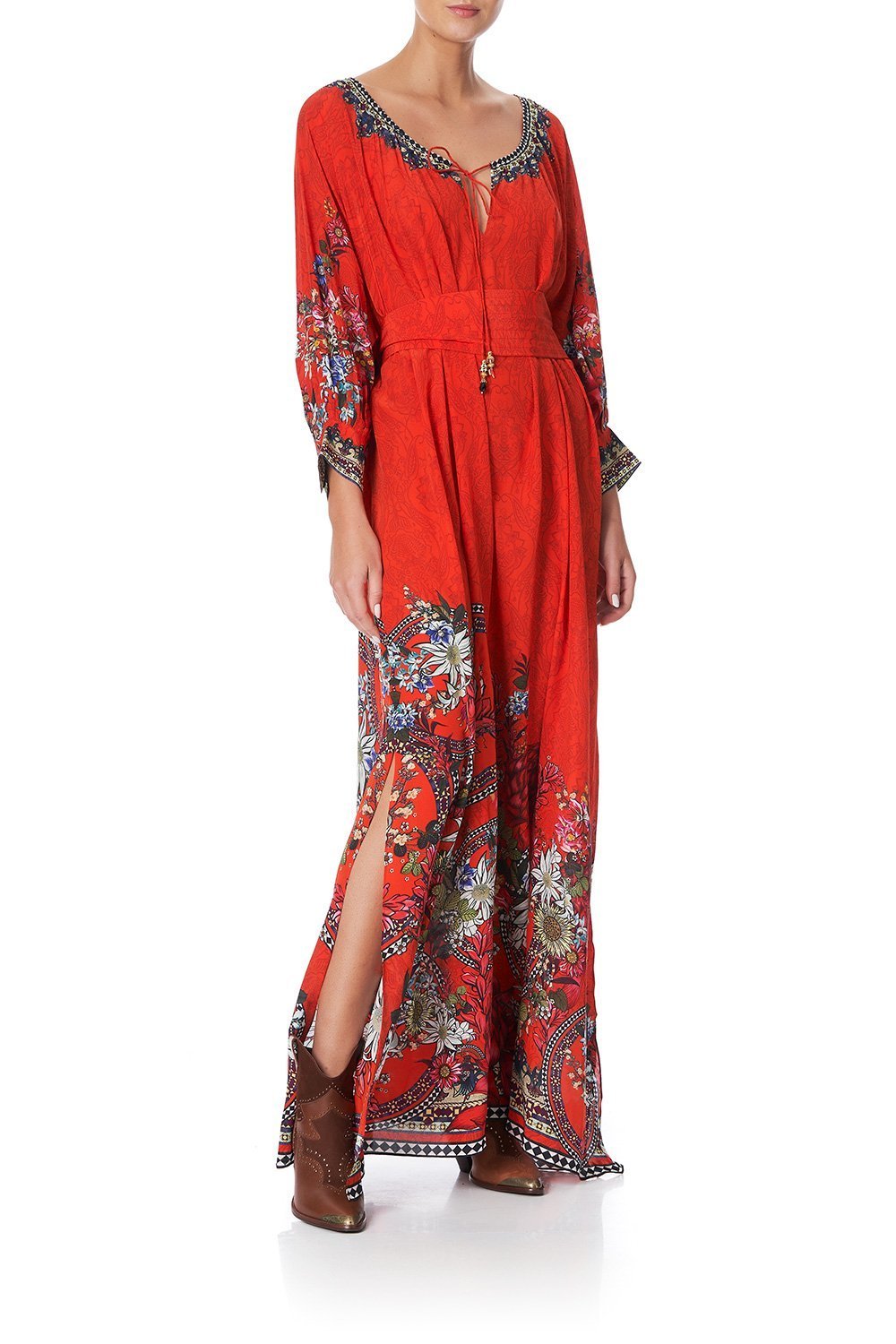 RAGLAN SLEEVE DRESS WITH CUFFS WONDERING WARATAH