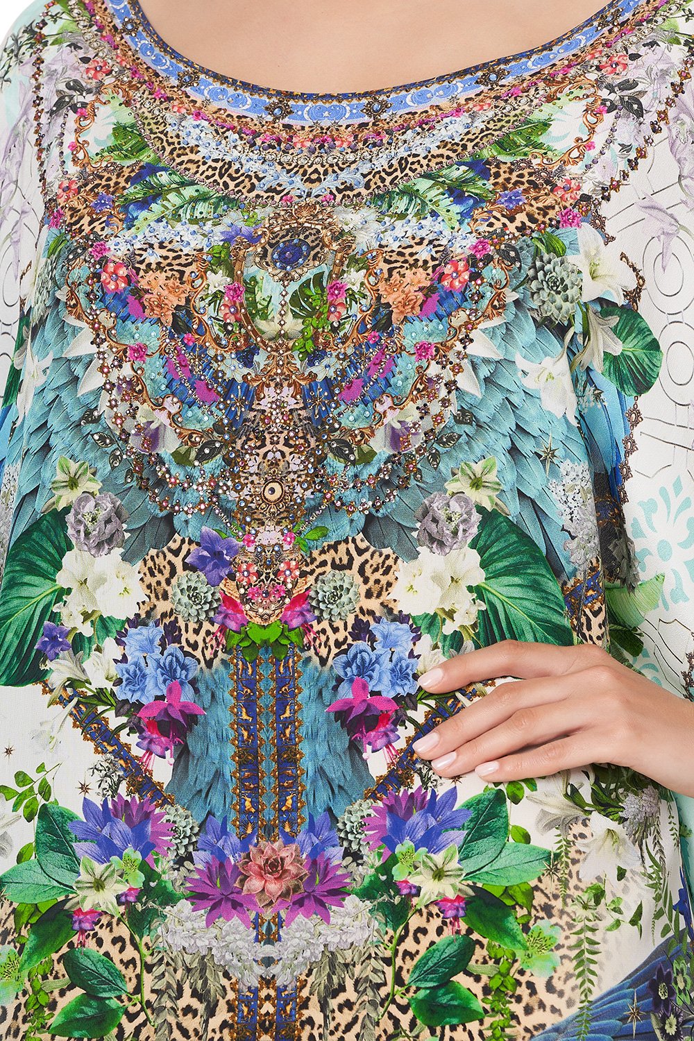 ROUND NECK KAFTAN MOON GARDEN