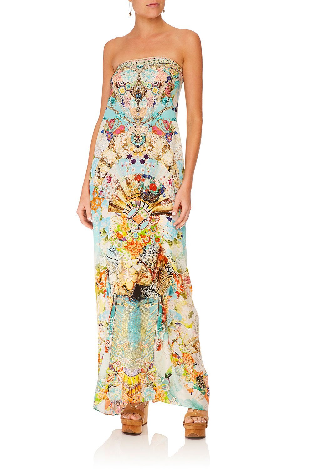 CAMILLA RETROS RAINBOW ROUND NECK KAFTAN