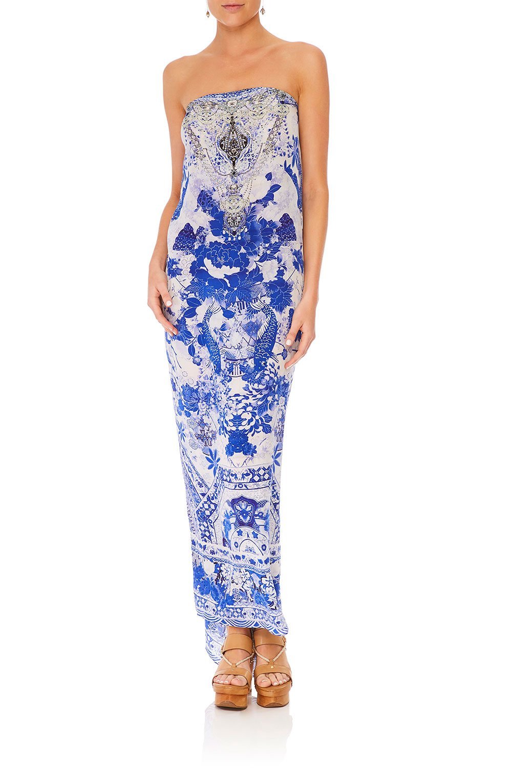 CAMILLA ROUND NECK KAFTAN THE FAN SEA