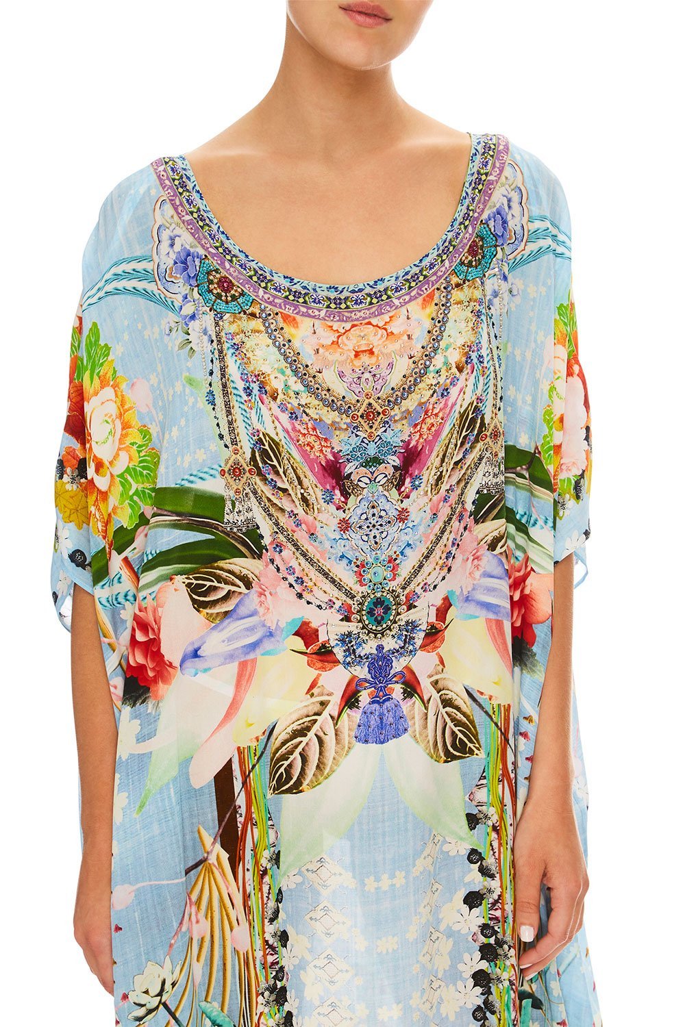 CAMILLA THE STILL ABYSS ROUND NECK KAFTAN
