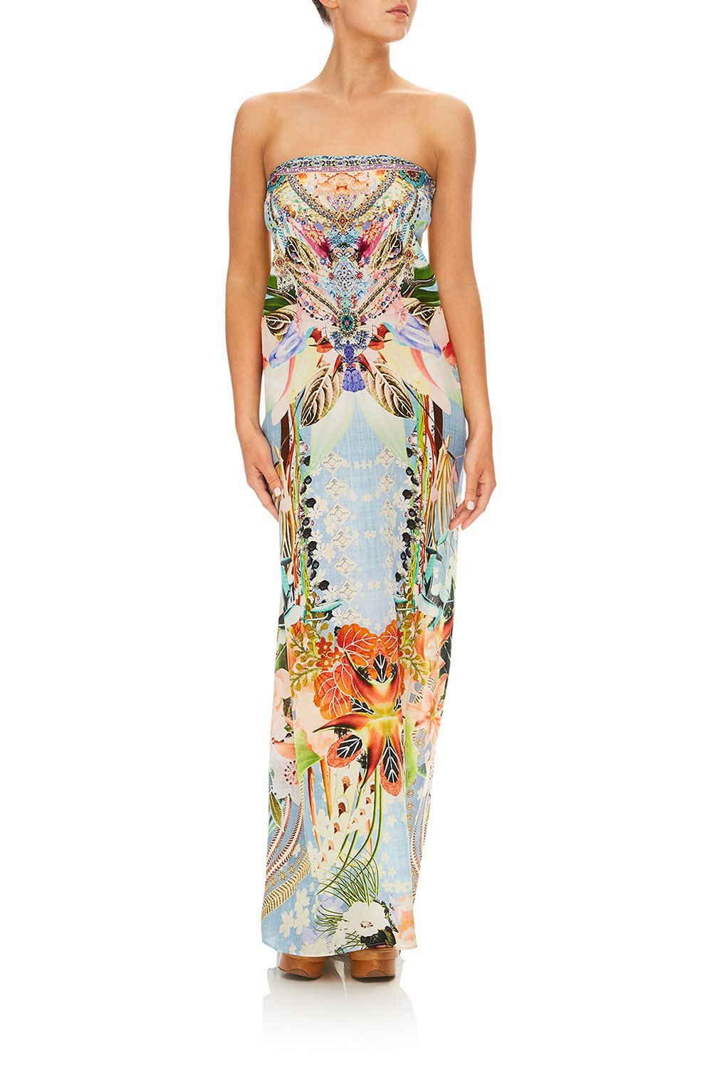 CAMILLA THE STILL ABYSS ROUND NECK KAFTAN