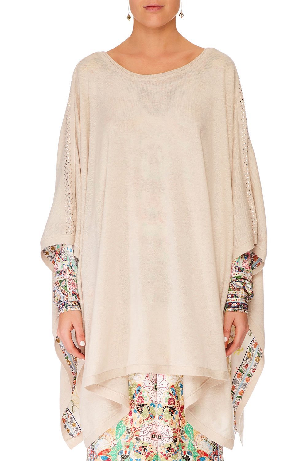 CAMILLA ROUND NECK PONCHO W/ FULL LINING TIME AFTER TIME