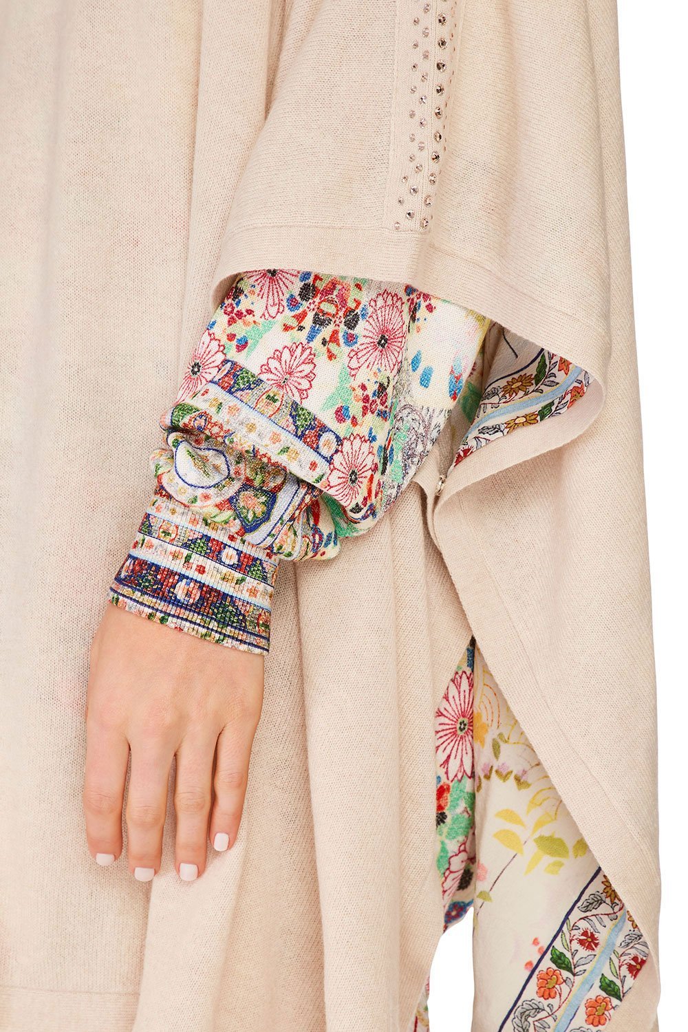 CAMILLA ROUND NECK PONCHO W/ FULL LINING TIME AFTER TIME