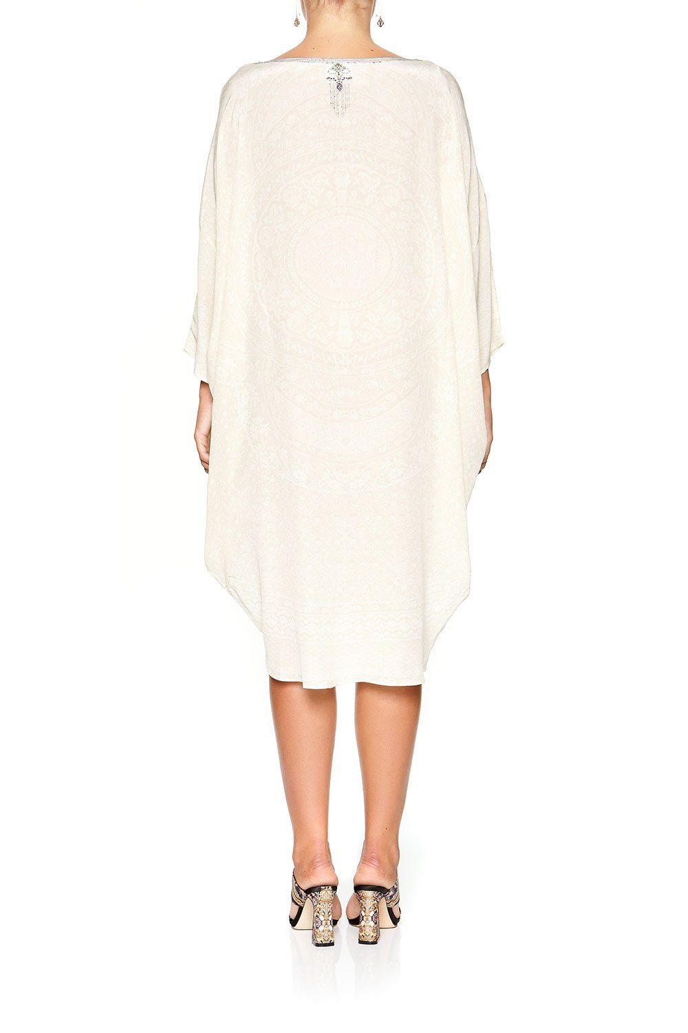 CAMILLA SCOOP BACK HEM DRESS DENTELLE BLANCHE