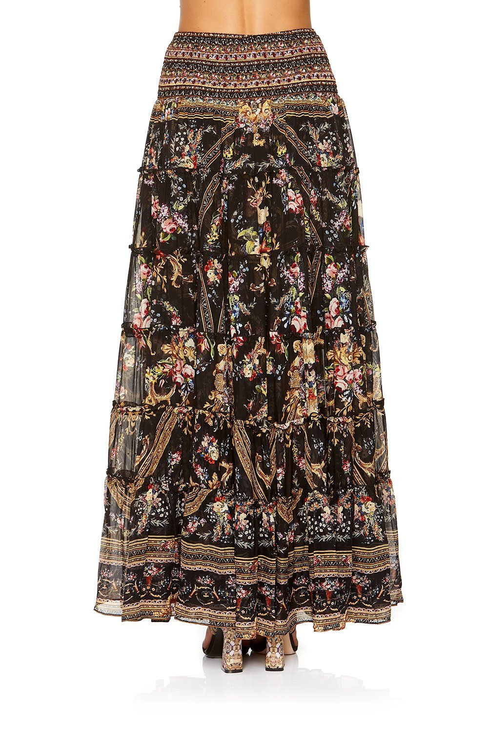SHEER TIERED CIRCLE SKIRT FRIEND IN FLORA