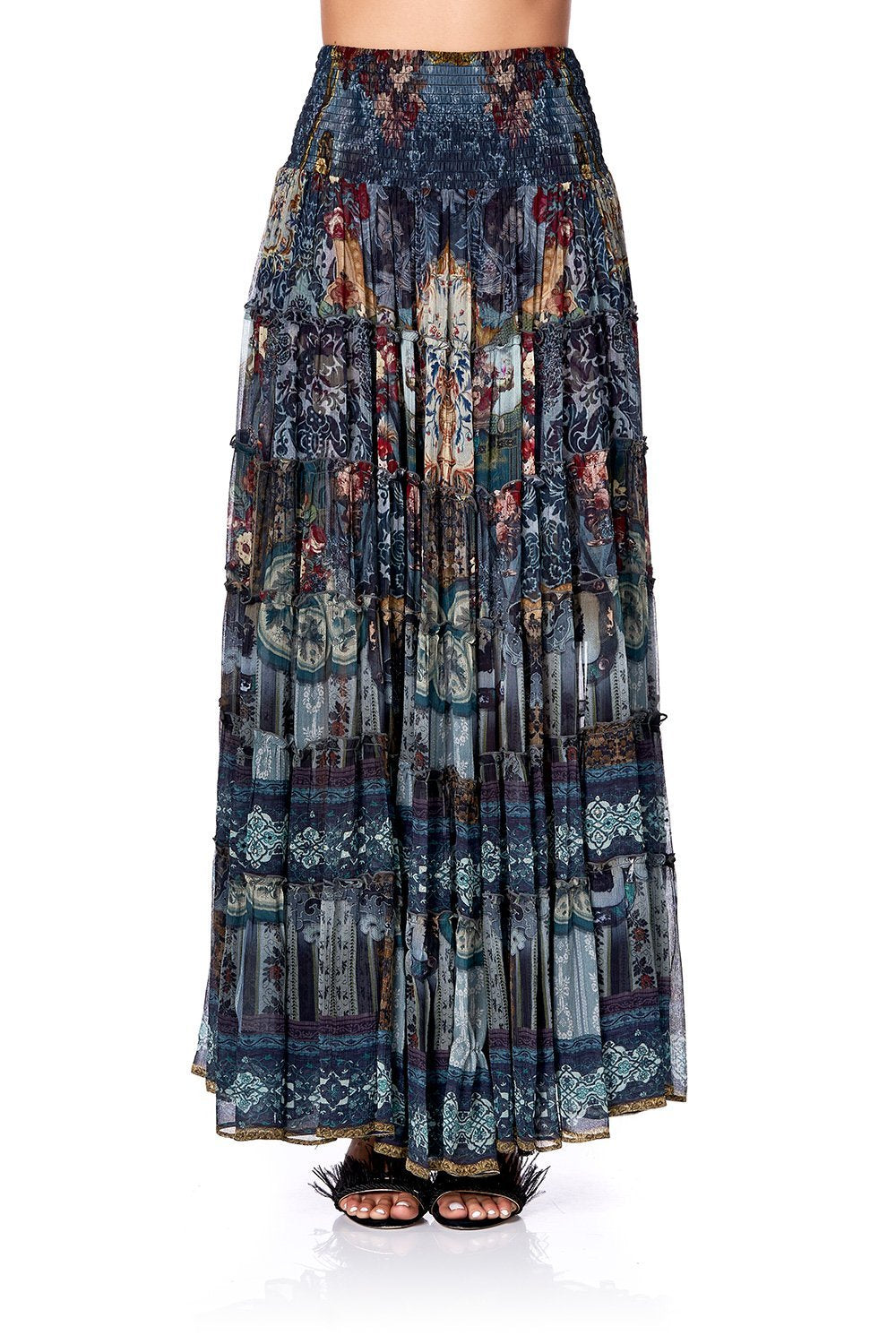 SHEER TIERED CIRCLE SKIRT HOTEL BOHEME