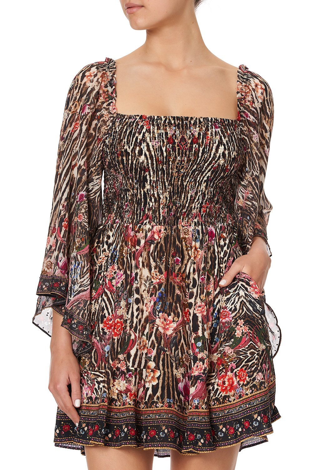 SHIRRED BODICE MINI DRESS LIV A LITTLE