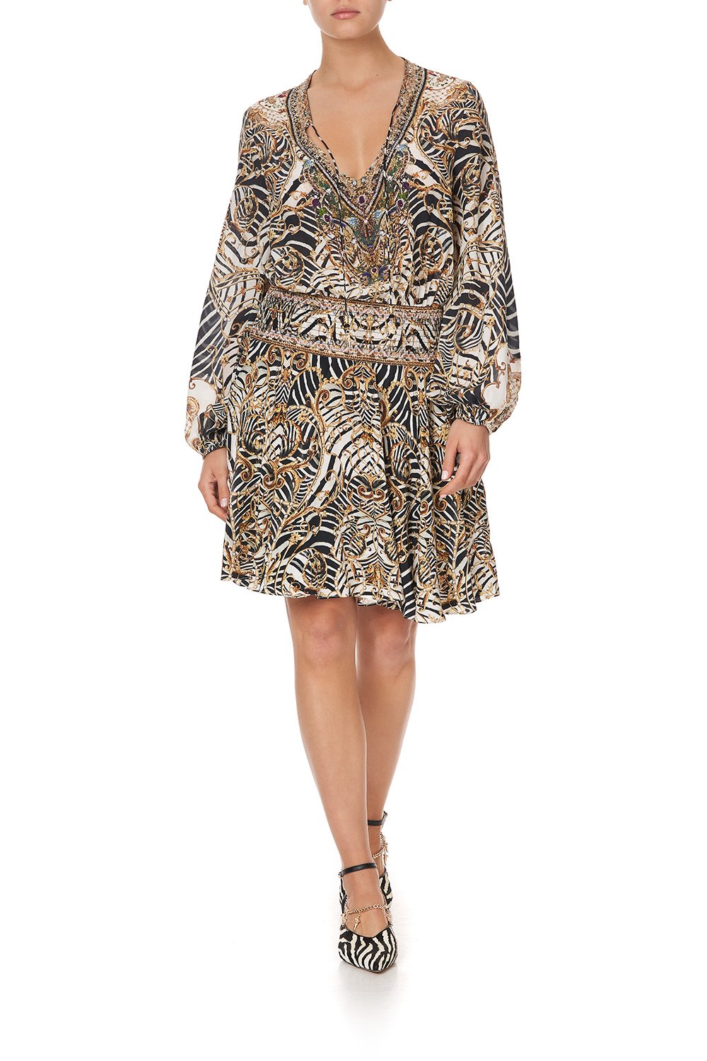 SHIRRED RELAXED SHORT DRESS NIGHT WAITING FOR DAY