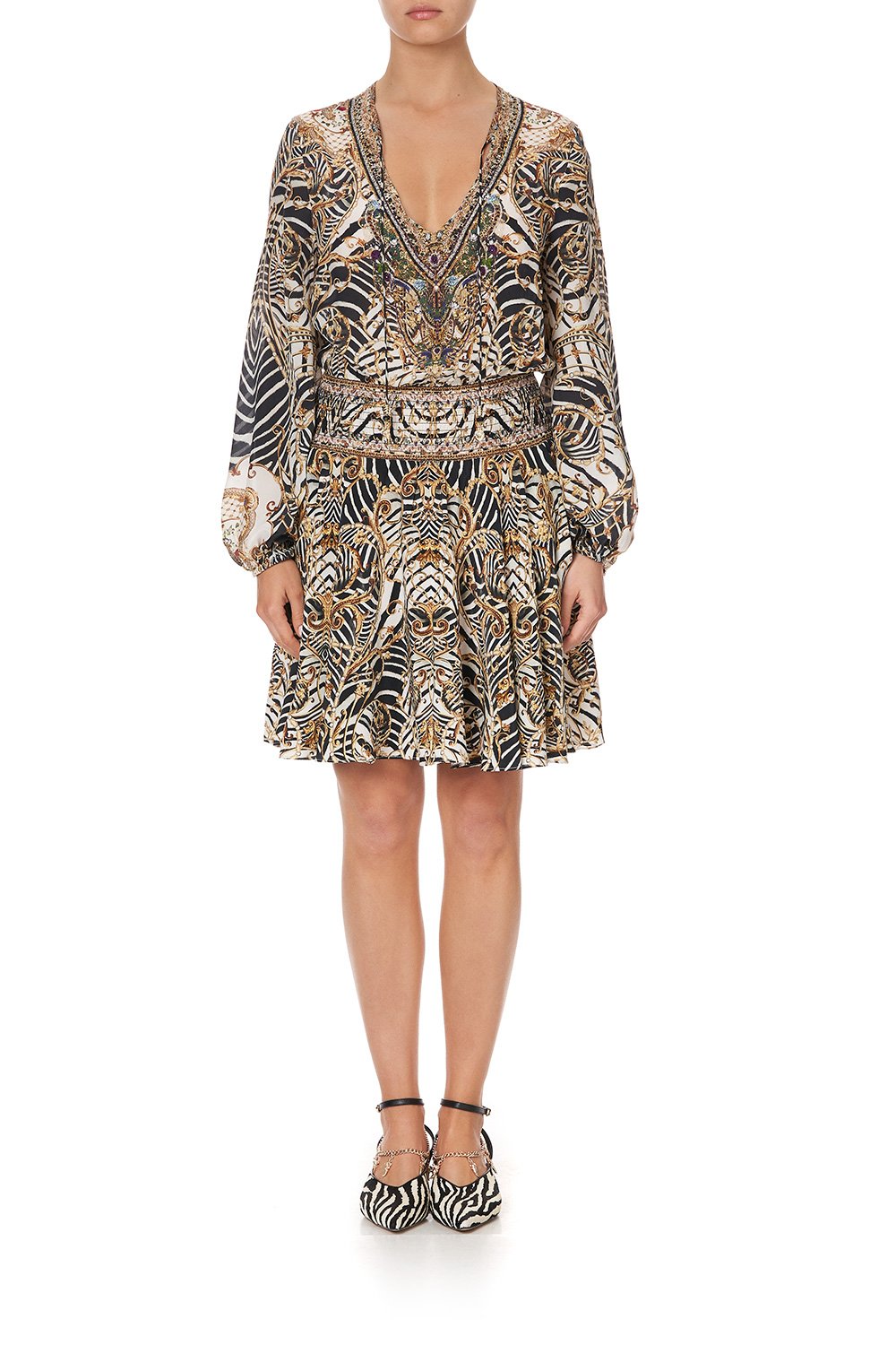 SHIRRED RELAXED SHORT DRESS NIGHT WAITING FOR DAY