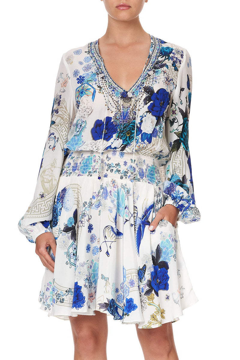 SHIRRED RELAXED SHORT DRESS THE STILL ABYSS
