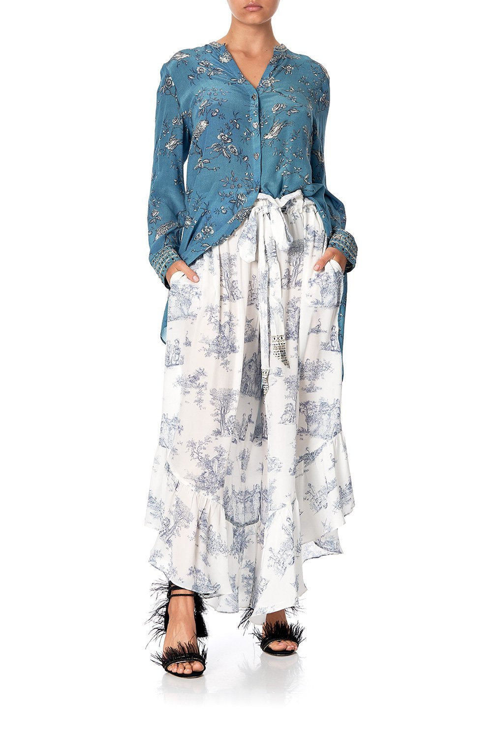 LONG LINE SHIRT WITH BUTTONS SOUTHERN BELLE