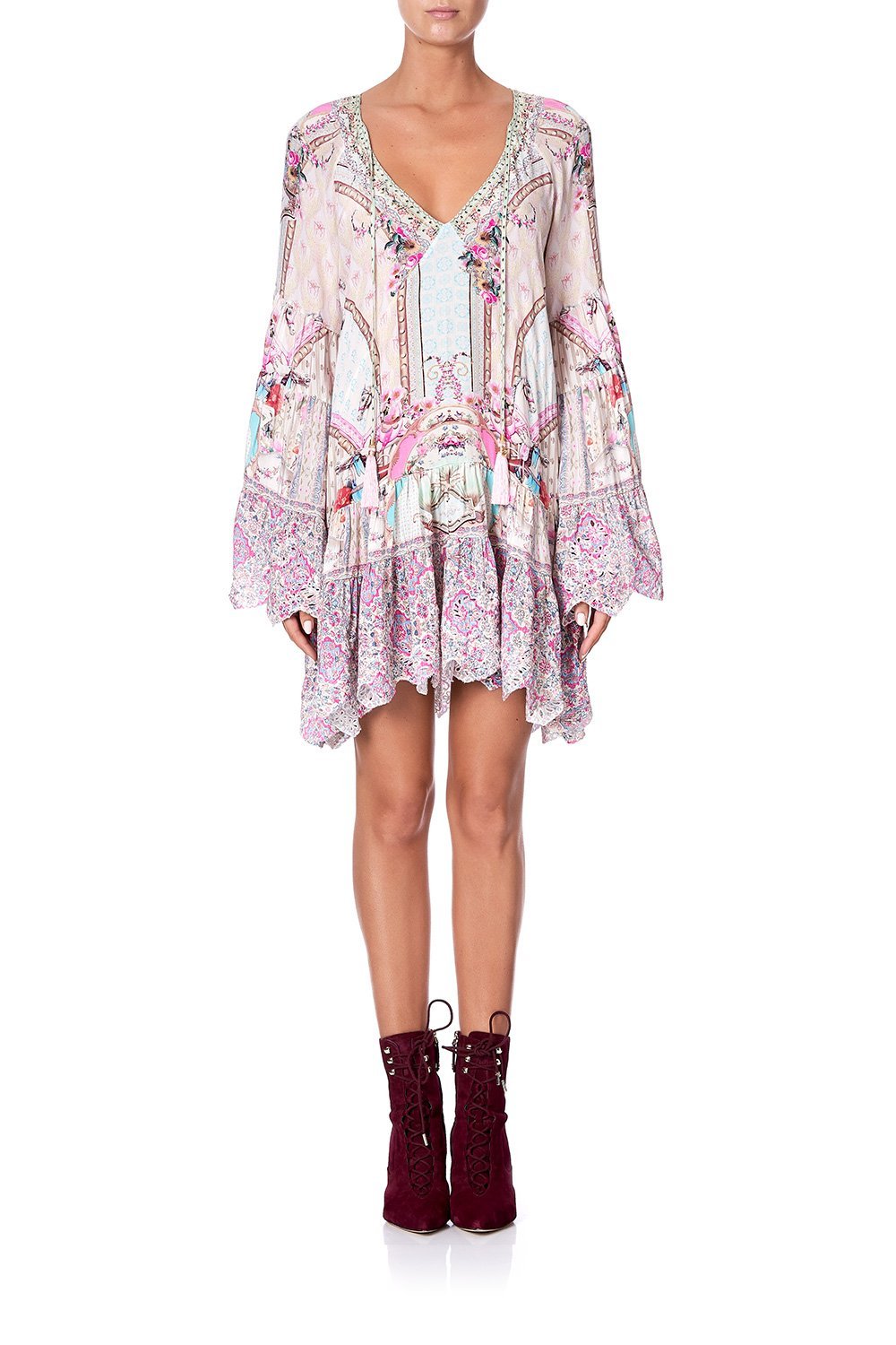 A-LINE GATHERED PANEL DRESS CAROUSEL MADEMOISELLE