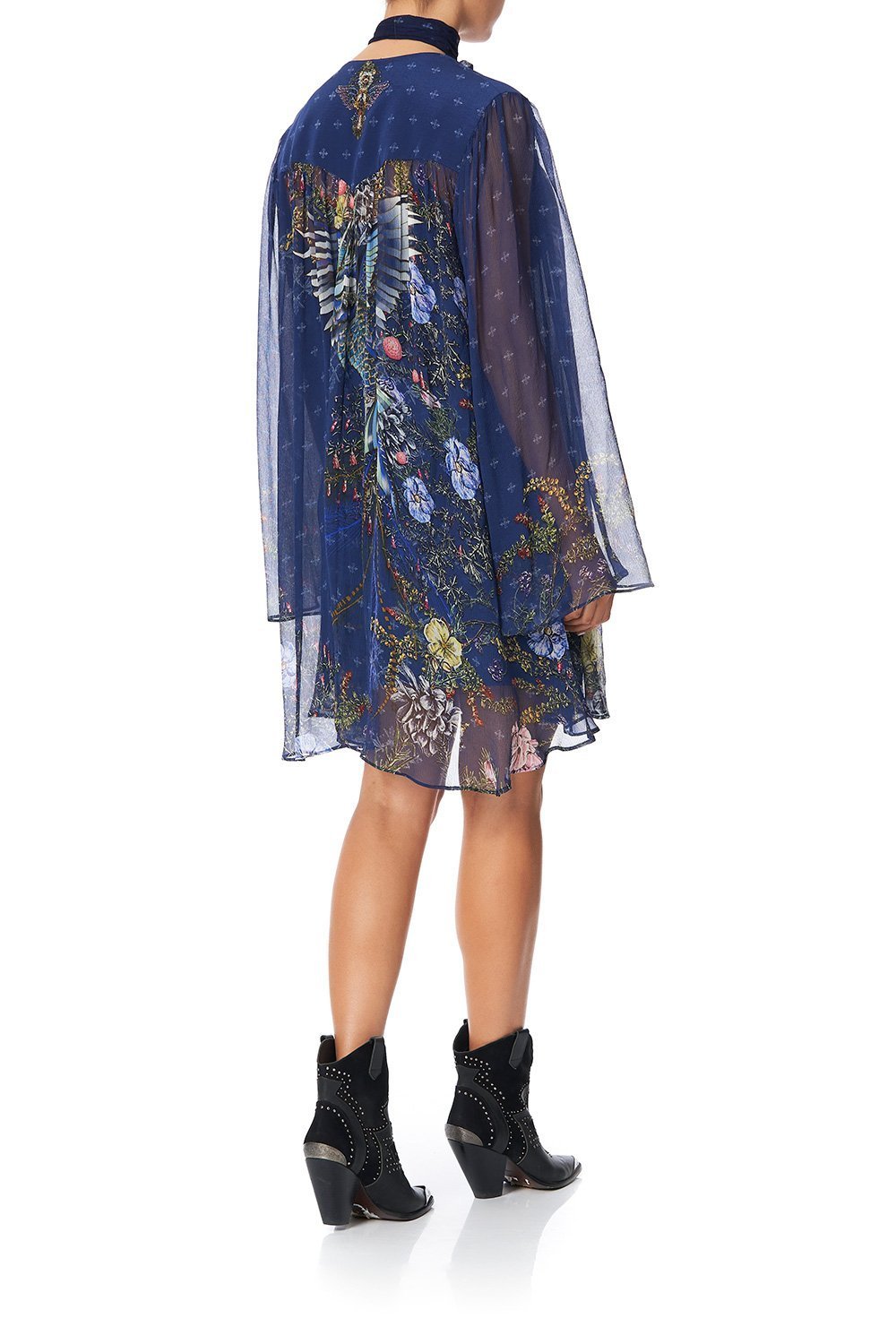 SHORT DRESS WITH YOKE SOUTHERN TWILIGHT