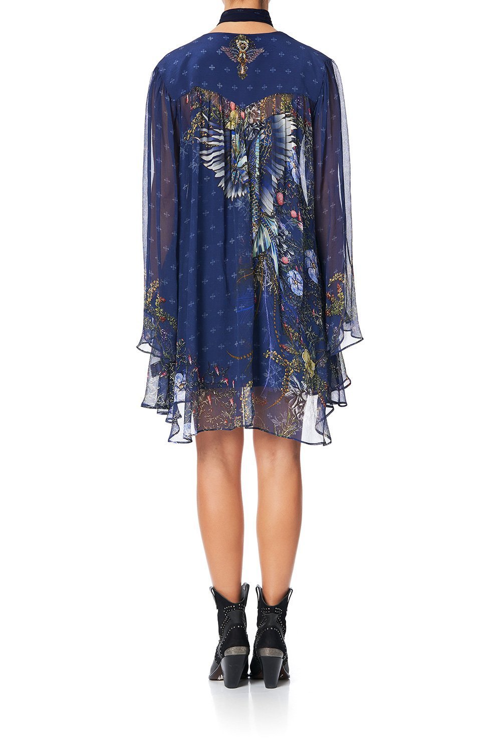 SHORT DRESS WITH YOKE SOUTHERN TWILIGHT