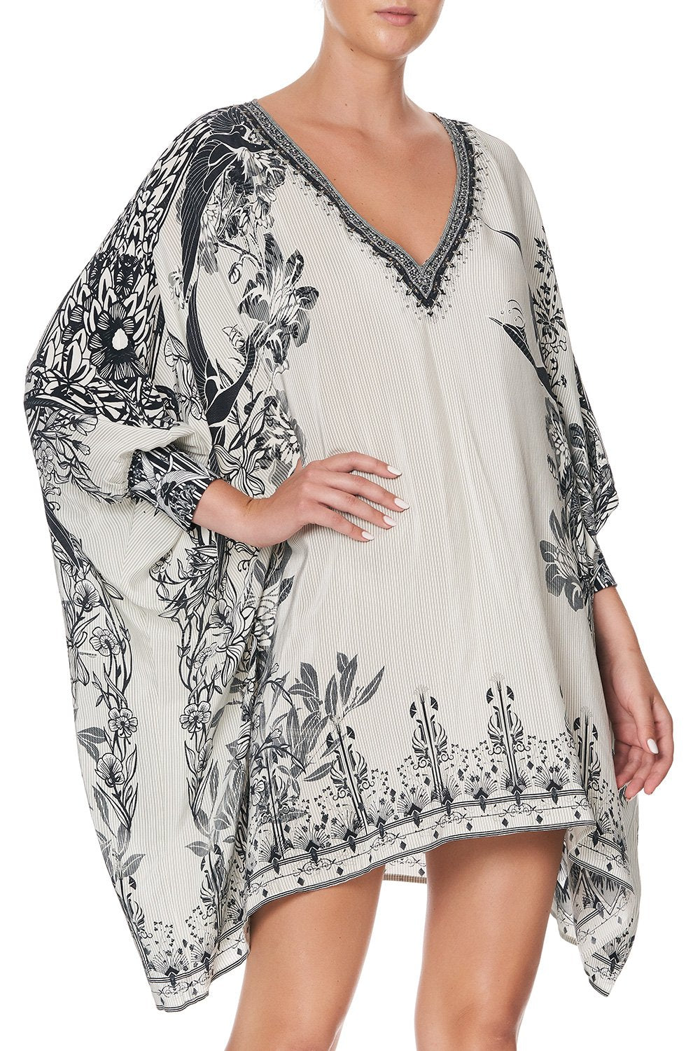 SHORT KAFTAN WITH CUFF SILVER LININGS
