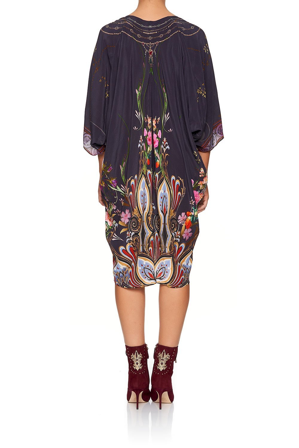 CAMILLA SHORT KAFTAN WITH RAGLAN SLEEVE WILD FLOWER