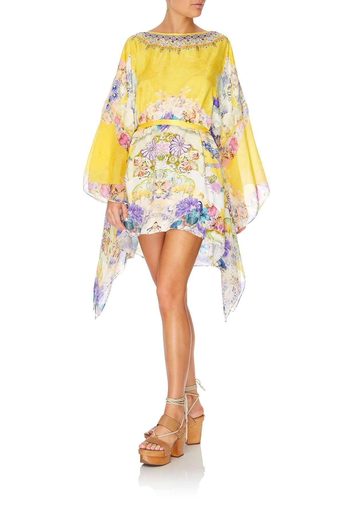 SHORT KAFTAN WITH SHEER SLEEVE MELLOW MUSE