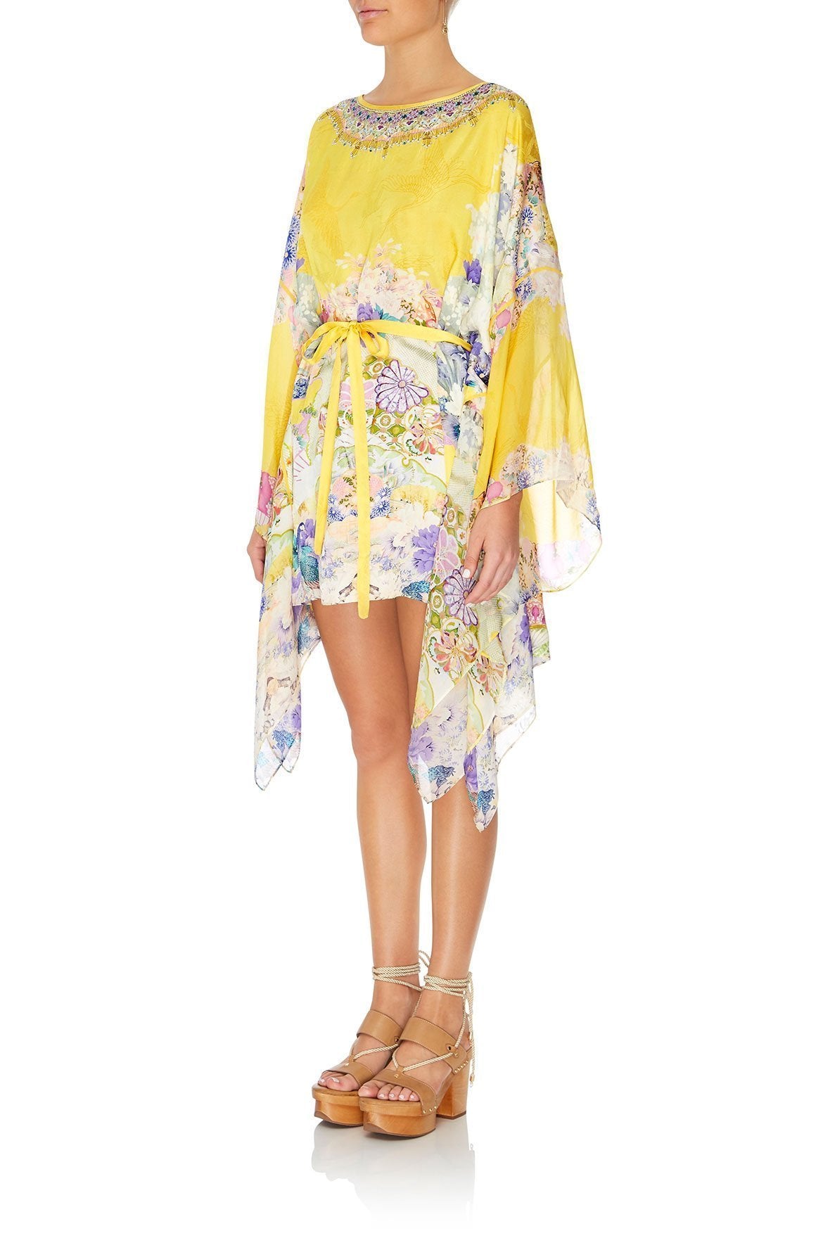 SHORT KAFTAN WITH SHEER SLEEVE MELLOW MUSE