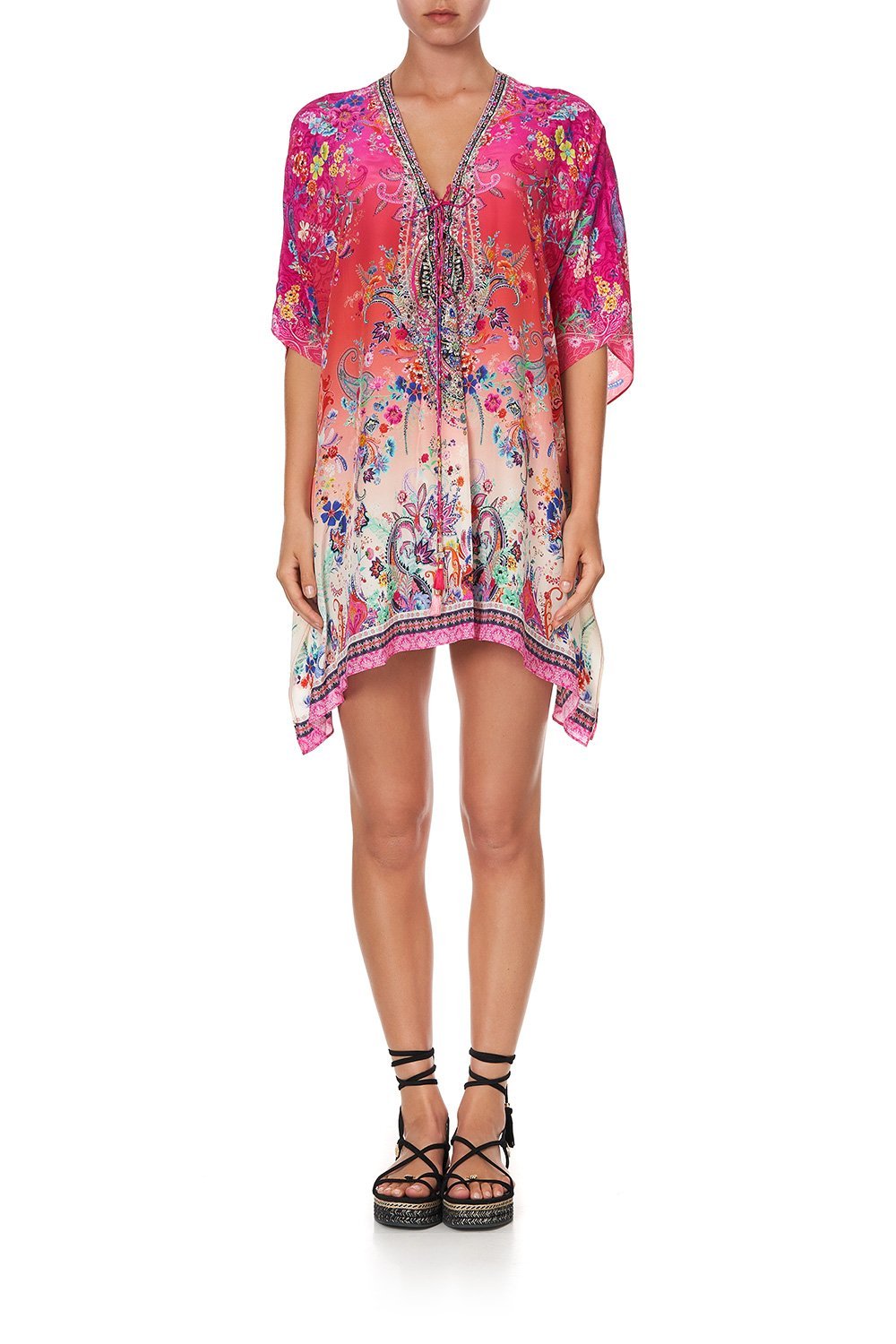 SHORT LACE UP KAFTAN FREE LOVE