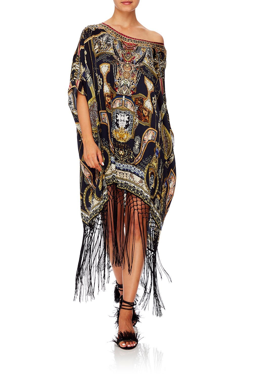 CAMILLA SHORT ROUND NECK KAFTAN MIDNIGHT MEETING