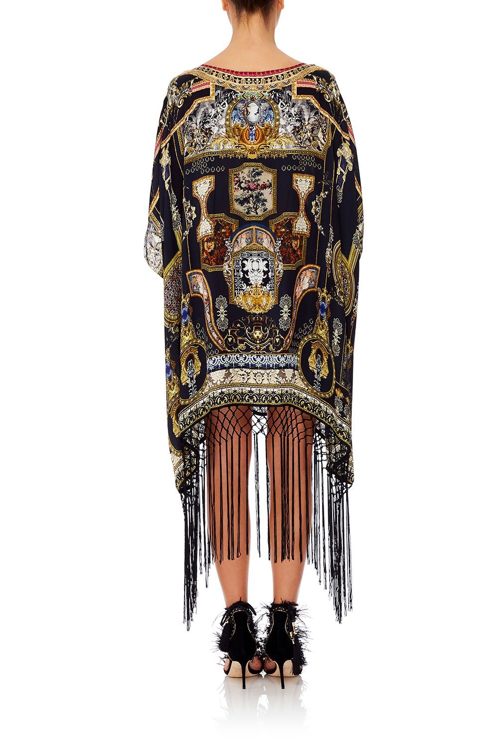 CAMILLA SHORT ROUND NECK KAFTAN MIDNIGHT MEETING