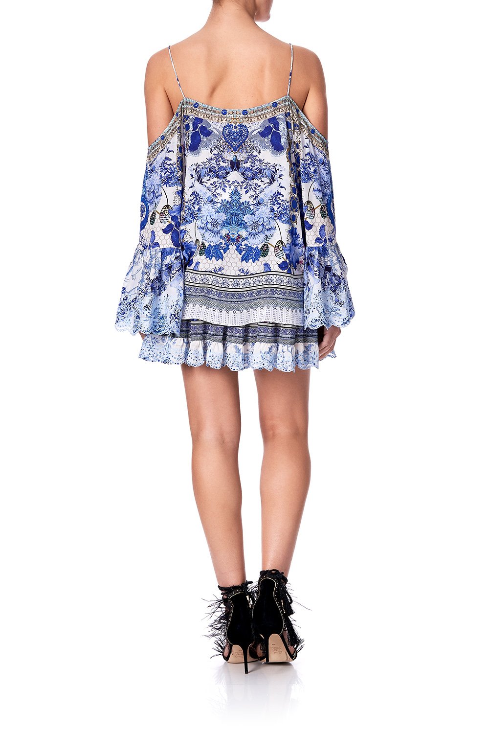 SHORT SHIRRED SKIRT PAINTED PROVINCIAL