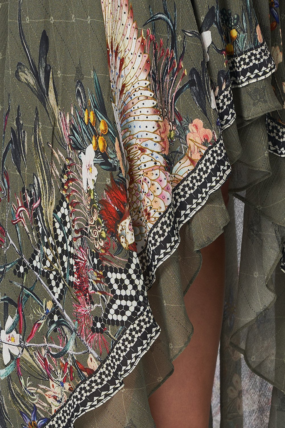 SKIRT WITH DOUBLE LAYER HEM WATCHFUL WINGS