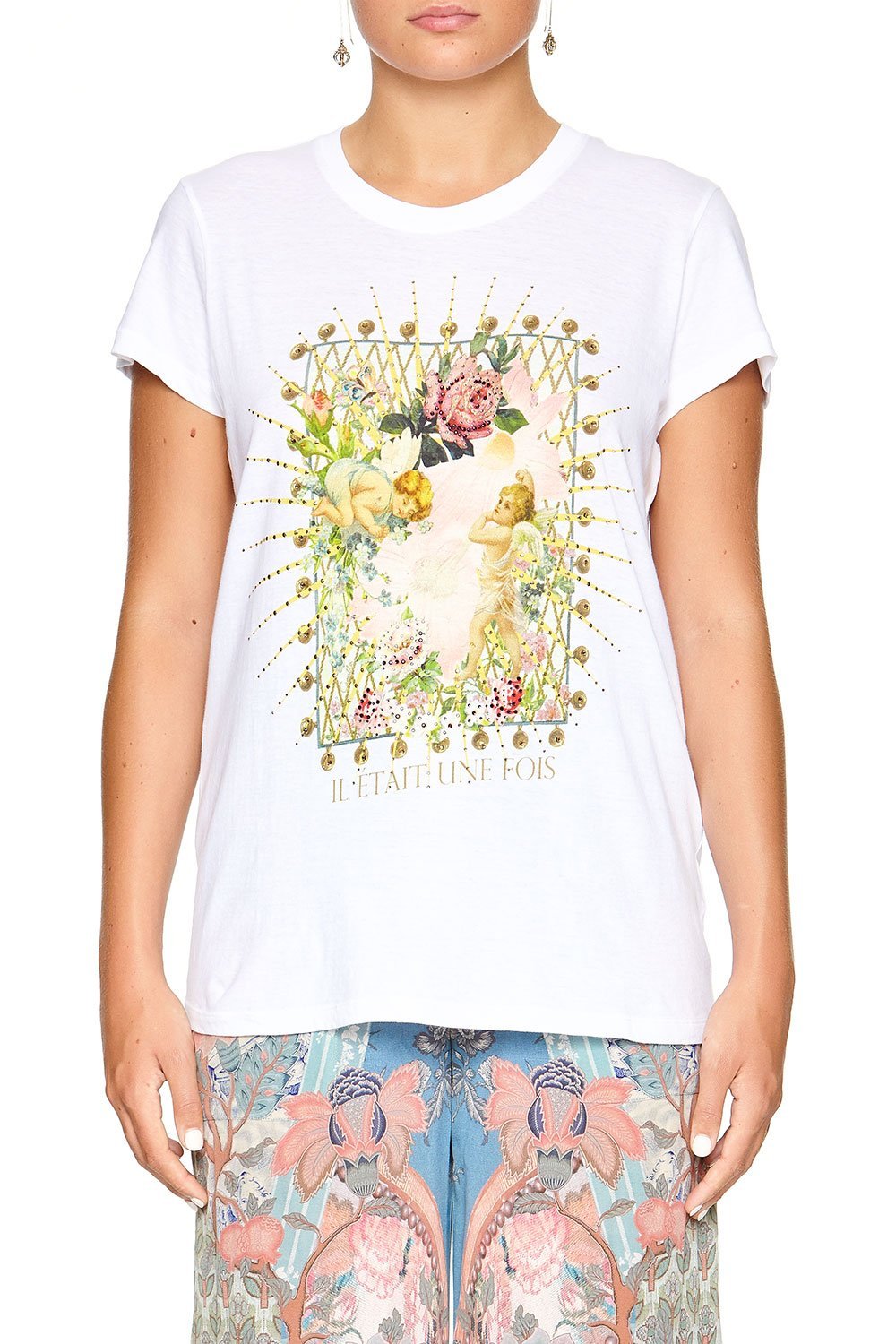 SLIM FIT ROUND NECK T-SHIRT JEANNE QUEEN