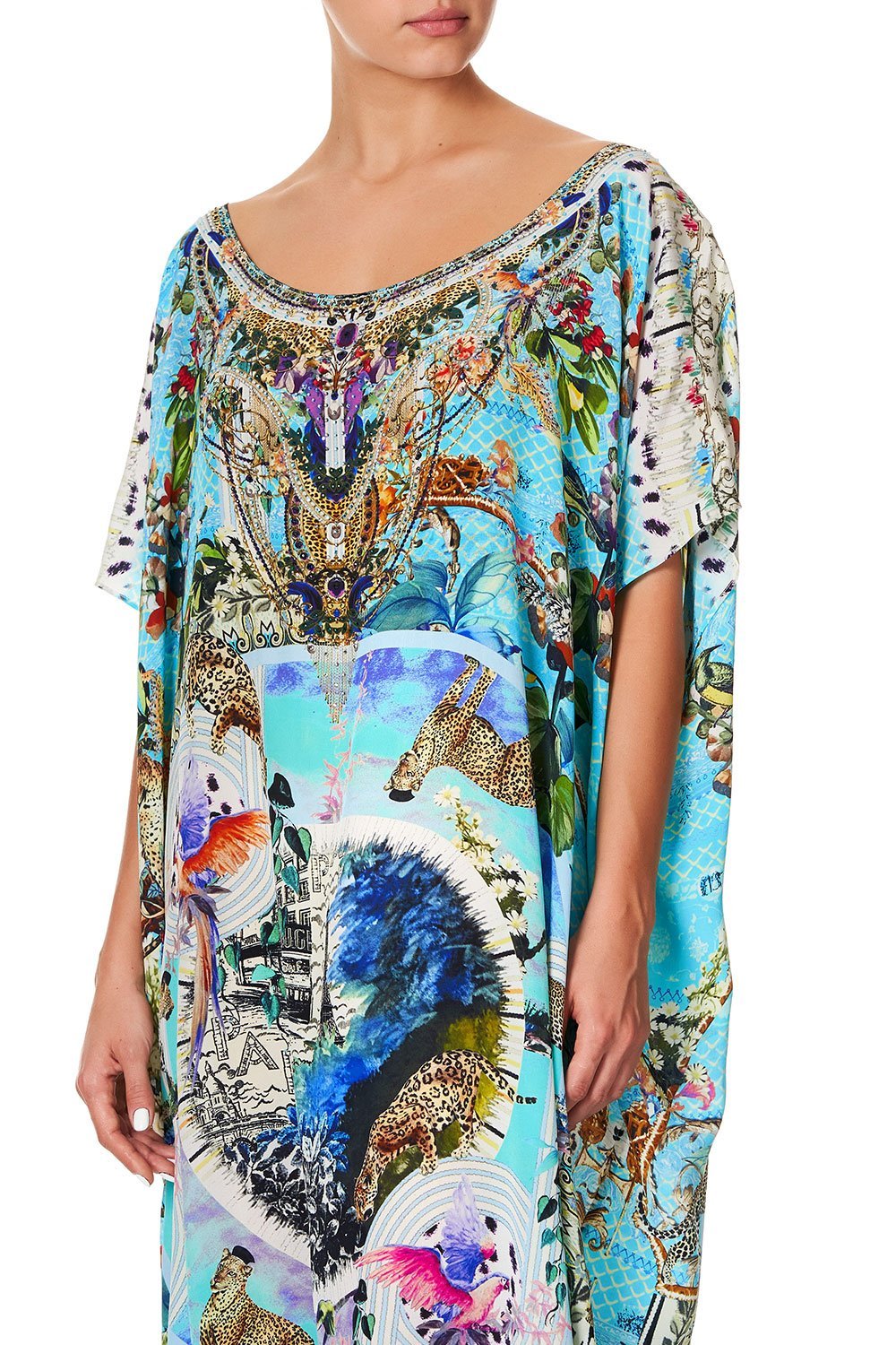 SLIM LINE ROUND NECK KAFTAN GIRL FROM ST TROPEZ