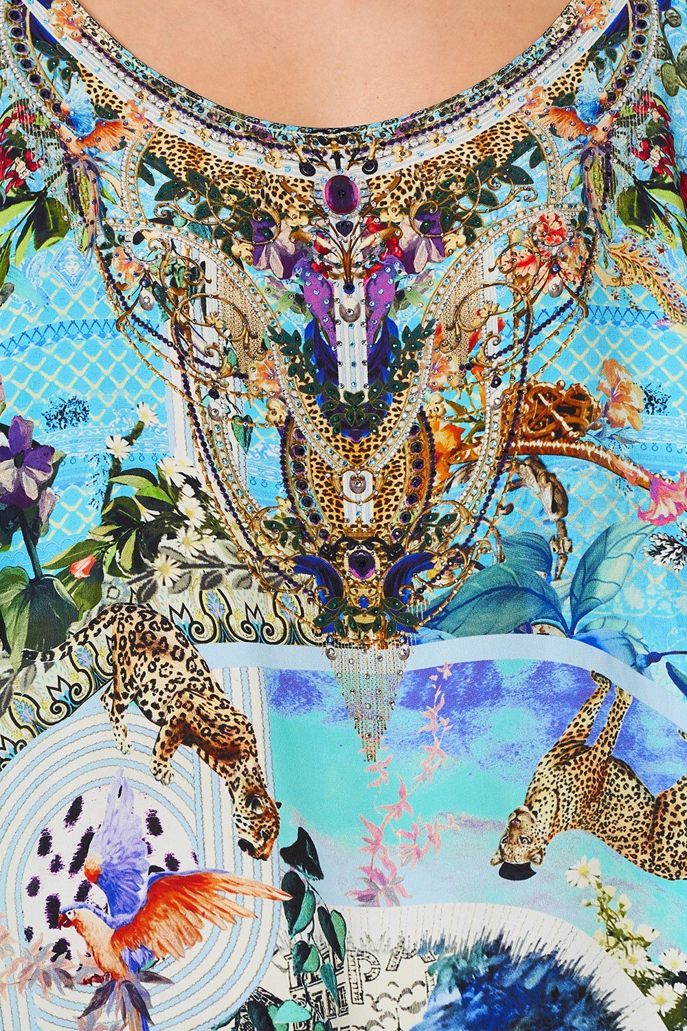 SLIM LINE ROUND NECK KAFTAN GIRL FROM ST TROPEZ