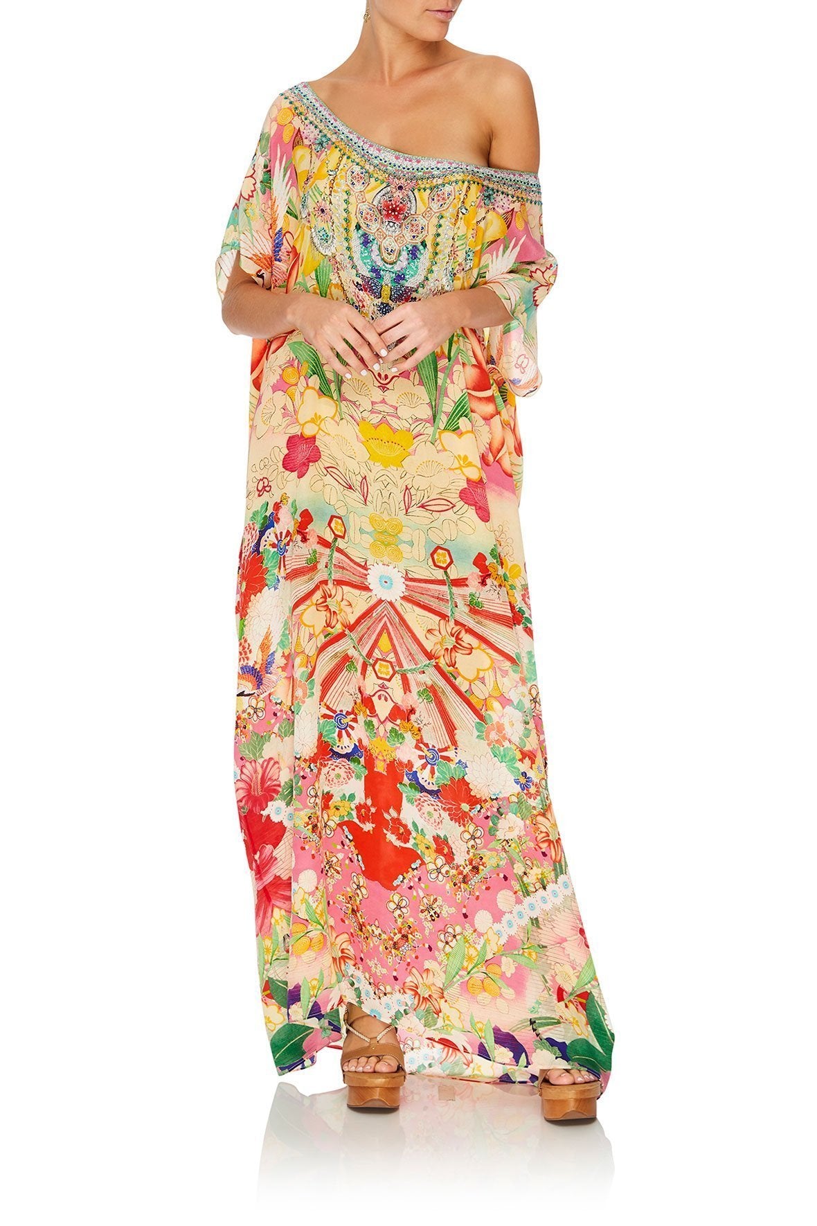 SLIM ROUND NECK KAFTAN KIMONO KISSES