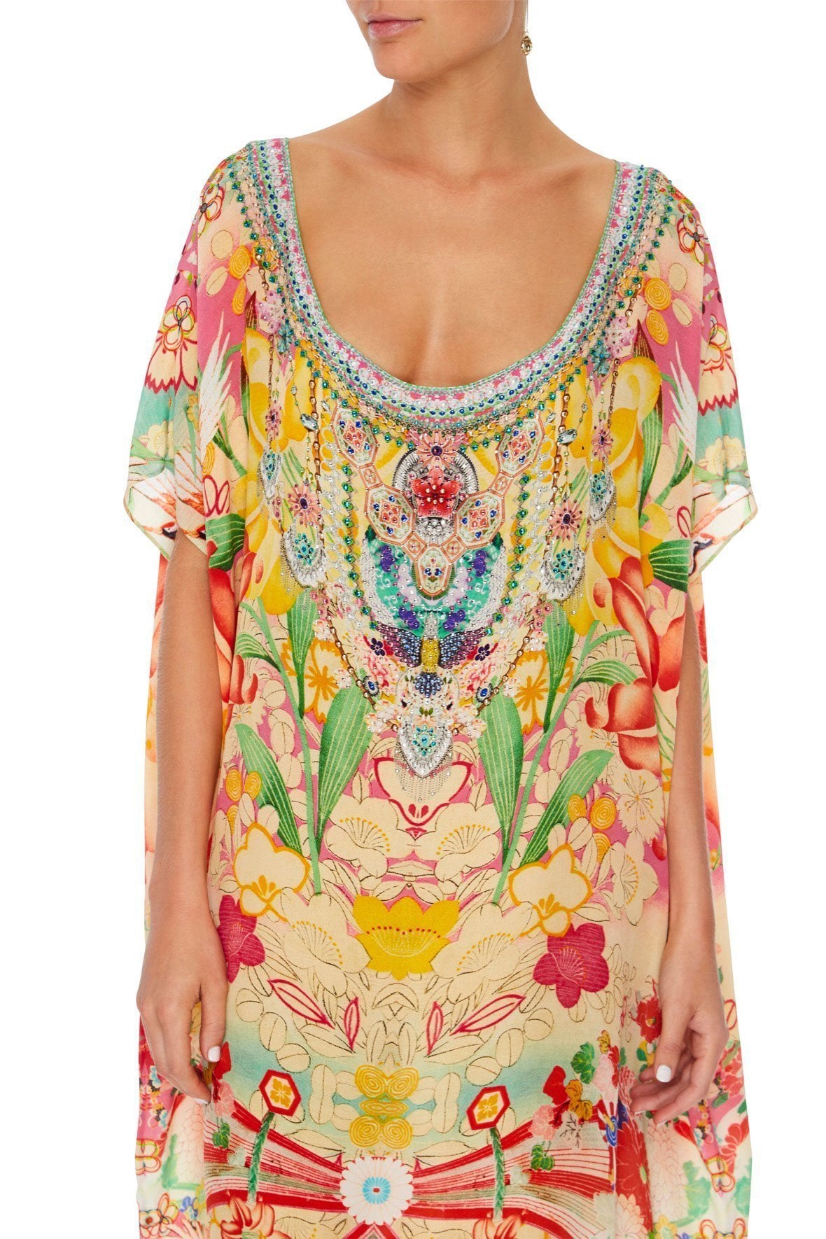 SLIM ROUND NECK KAFTAN KIMONO KISSES