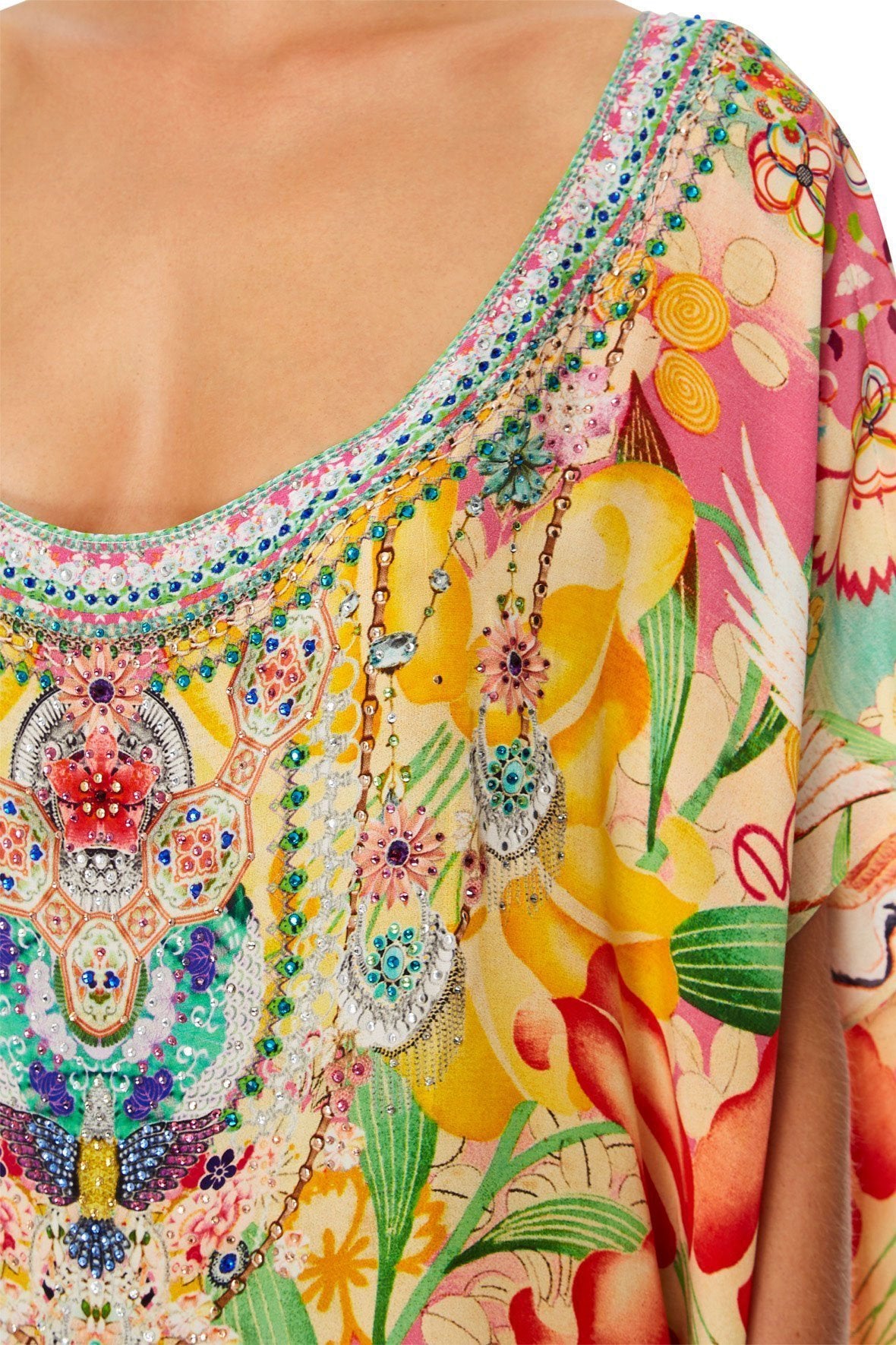 SLIM ROUND NECK KAFTAN KIMONO KISSES