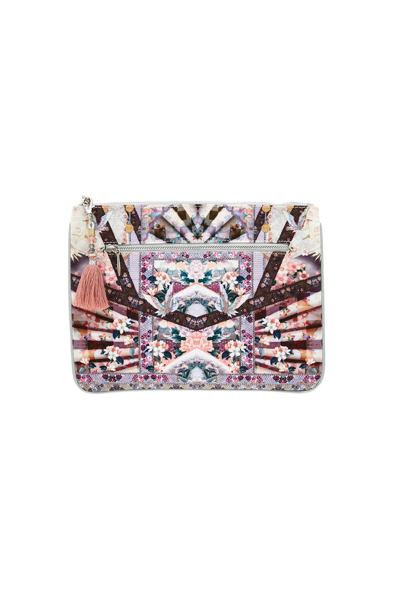 CAMILLA IN HER SHOES SMALL CANVAS CLUTCH