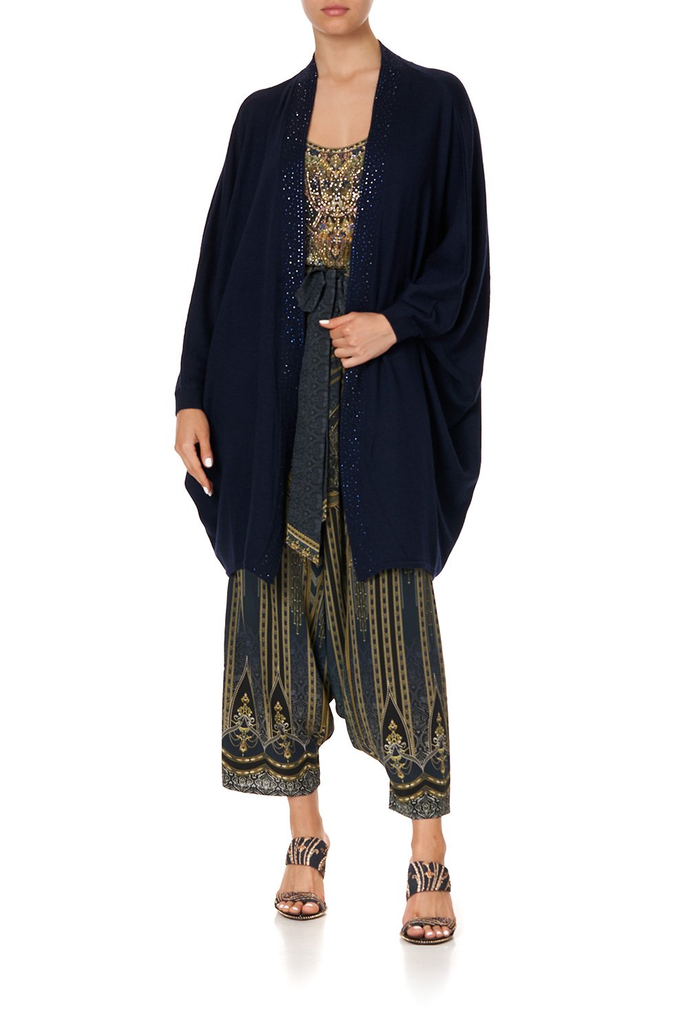 SOFT KNIT PONCHO WITH CRYSTALS GREAT SCOTT