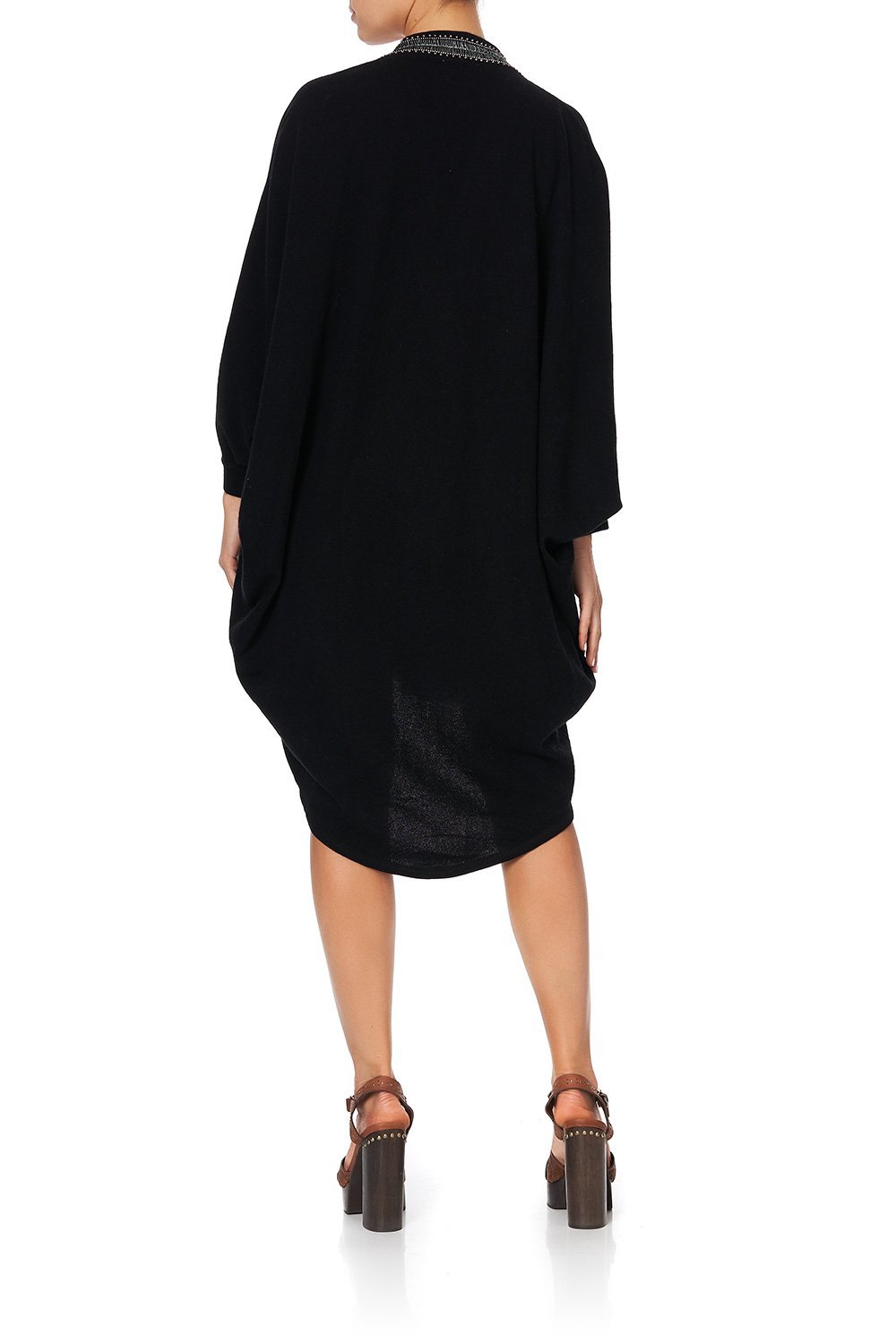 SOFT KNIT PONCHO WITH EMBROIDERY MINA MINA