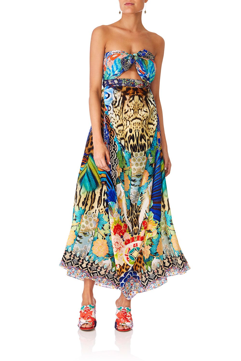 CAMILLA SPACE COWGIRL ROUND NECK KAFTAN