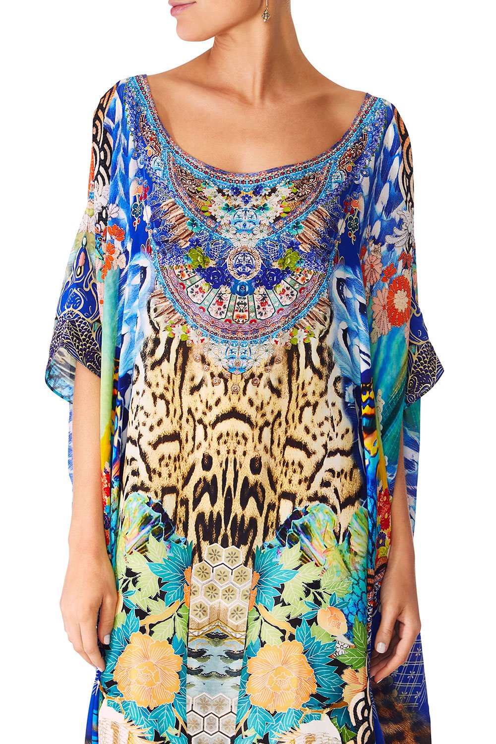 CAMILLA SPACE COWGIRL ROUND NECK KAFTAN