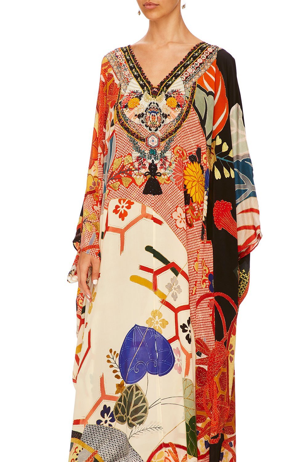 CAMILLA KISSING THE SUN SPLIT FRONT AND SLEEVE KAFTAN