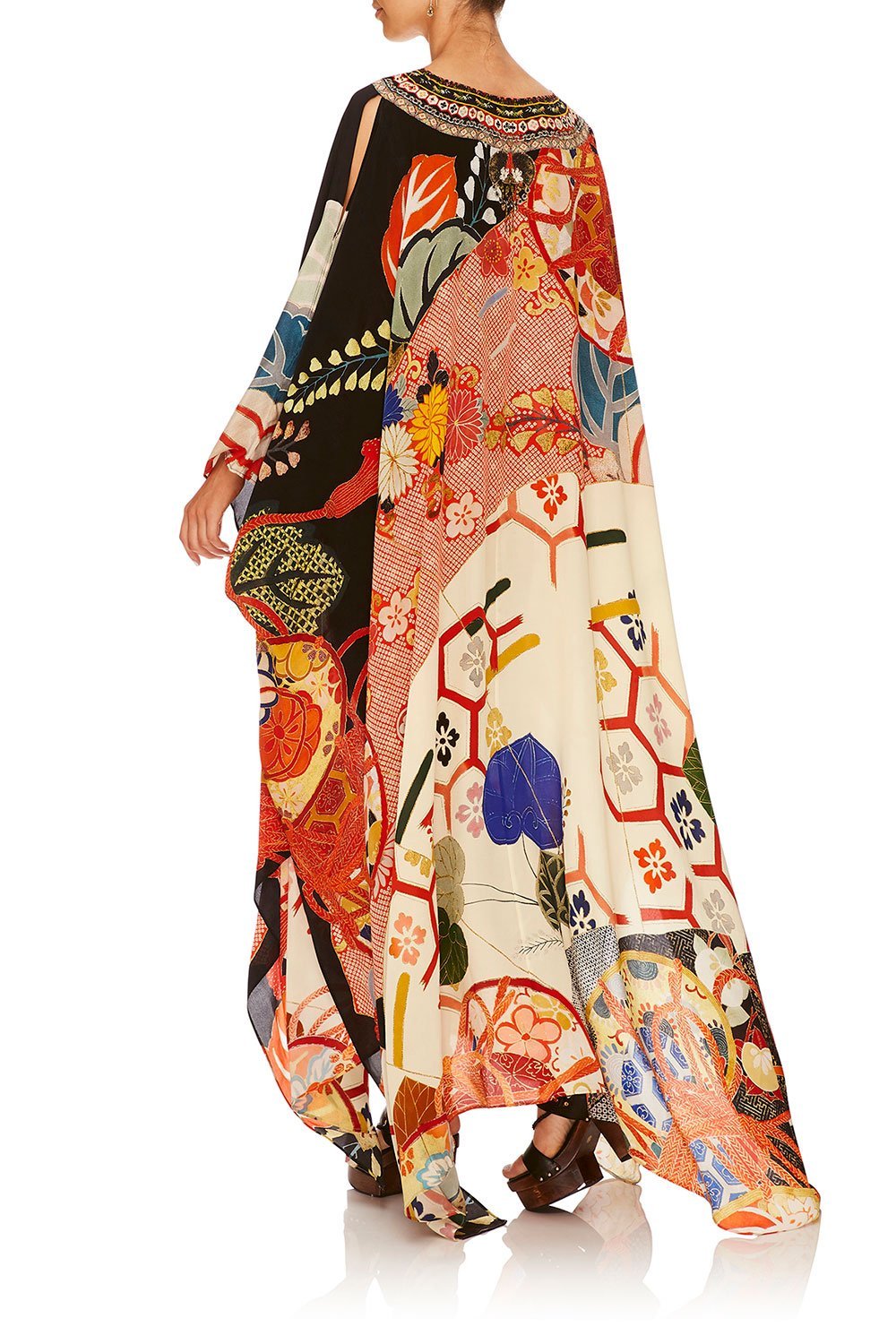 CAMILLA KISSING THE SUN SPLIT FRONT AND SLEEVE KAFTAN